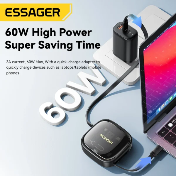 Cabo Essager USB Tipo C PD 60W para Xiaomi, Poco - Image 2